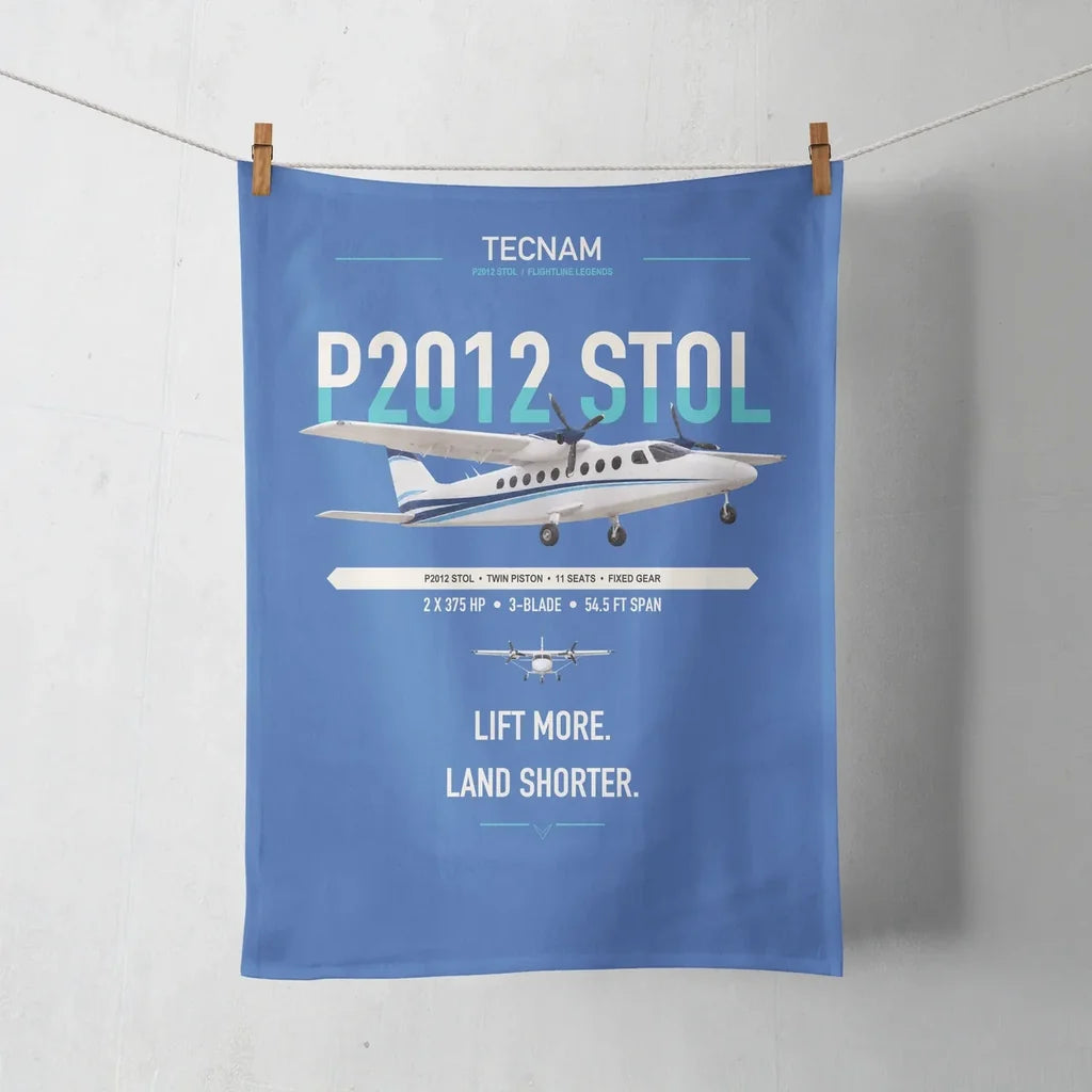 Tecnam P2012 STOL design on blue towel