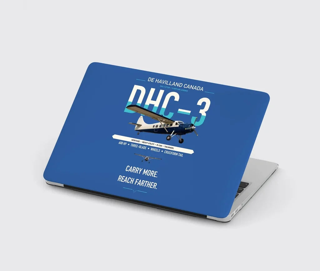 DHC-3 Otter design on blue MacBook case