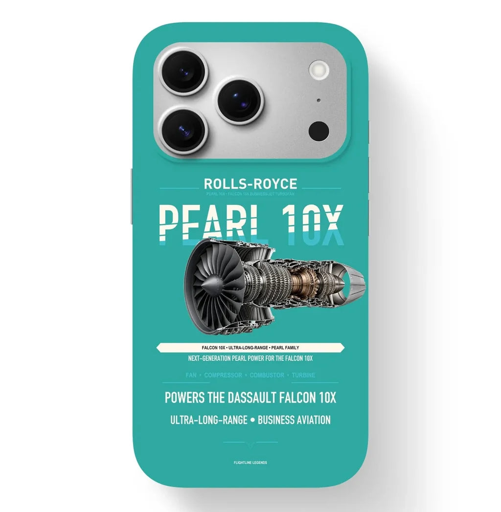 PEARL 10X Case design on turquoise iphone case