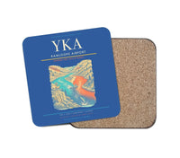 Thumbnail for Kamloops Airport (YKA) design on blue 1 piece coaster