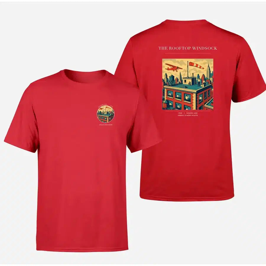 VINTAGE G4312 - The Rooftop Windsock - Double-Side T-Shirt design on red double side t shirt