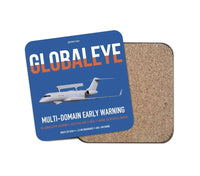 Thumbnail for Saab GlobalEye design on blue 1 piece coaster