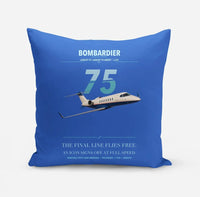 Thumbnail for Bombardier Learjet 75 Liberty design on blue pillow