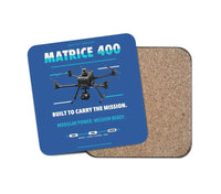Thumbnail for DJI Matrice 400 design on blue 1 piece coaster
