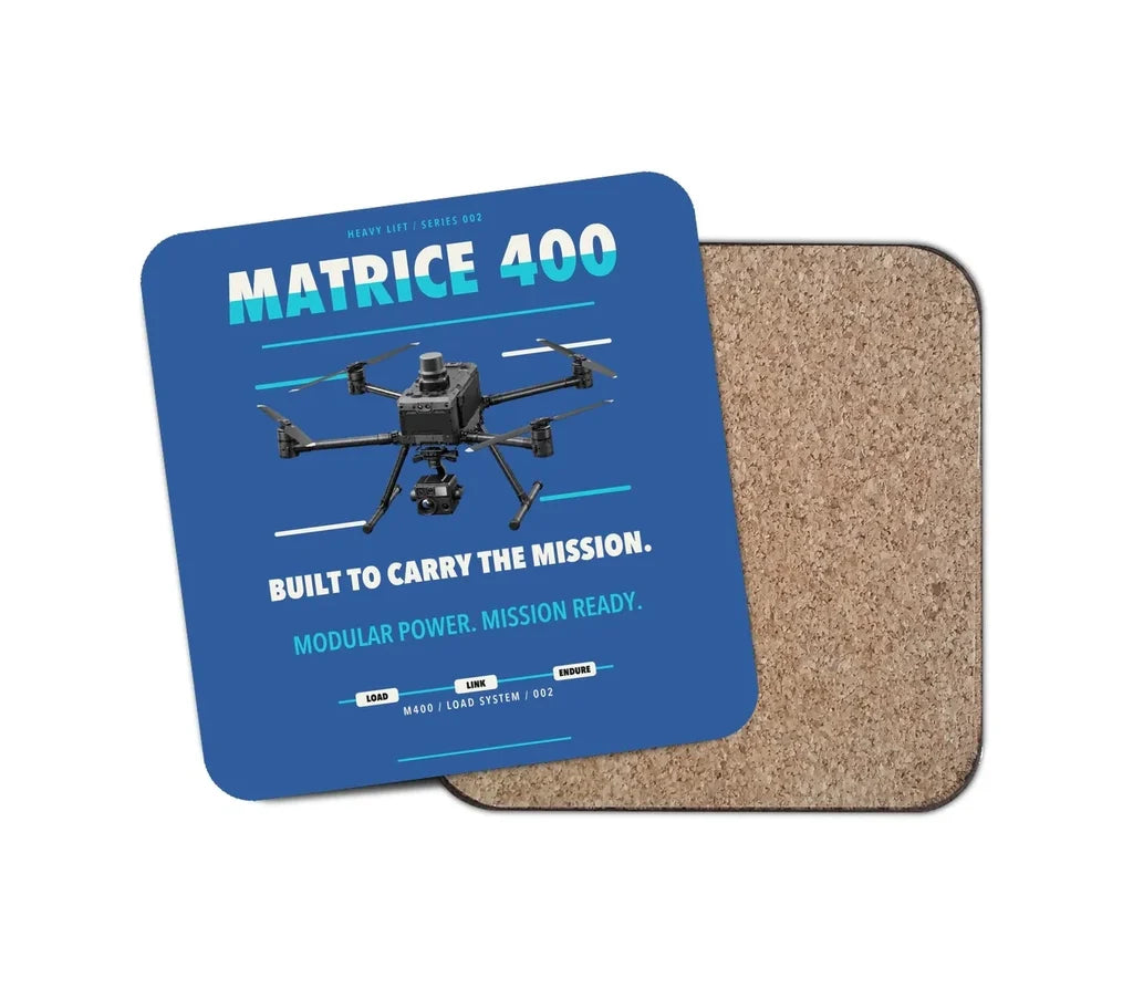 DJI Matrice 400 design on blue 1 piece coaster