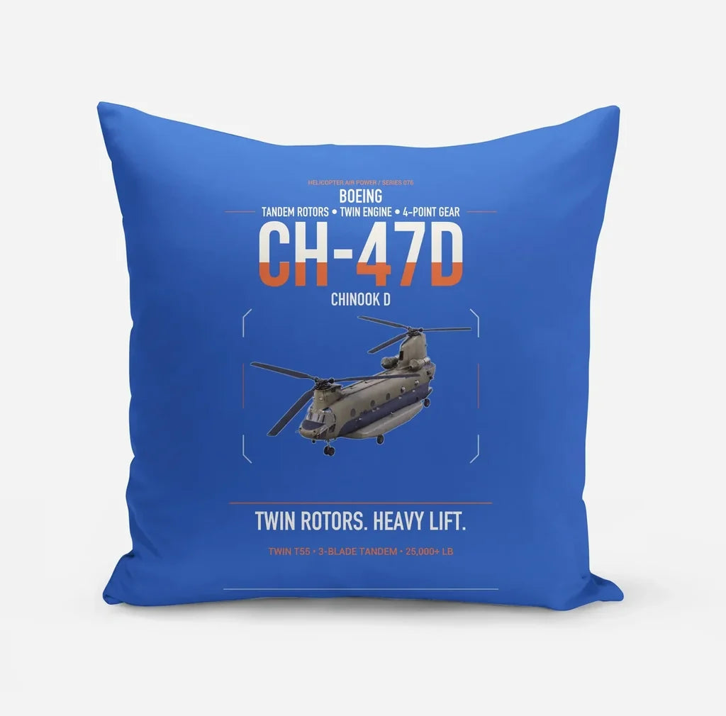 Boeing CH-47D design on blue pillow