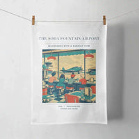 Thumbnail for VINTAGE G4247 - The Soda Fountain Airport - Designed Towels design on white