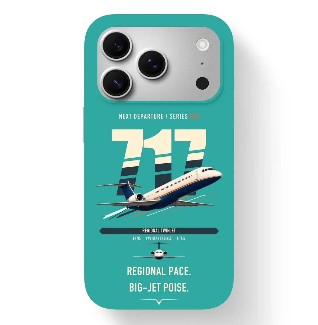 Boeing 717-200 design on turquoise magsafe iphone case