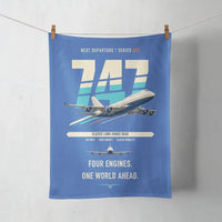 Thumbnail for Boeing 747-400 design on blue towel