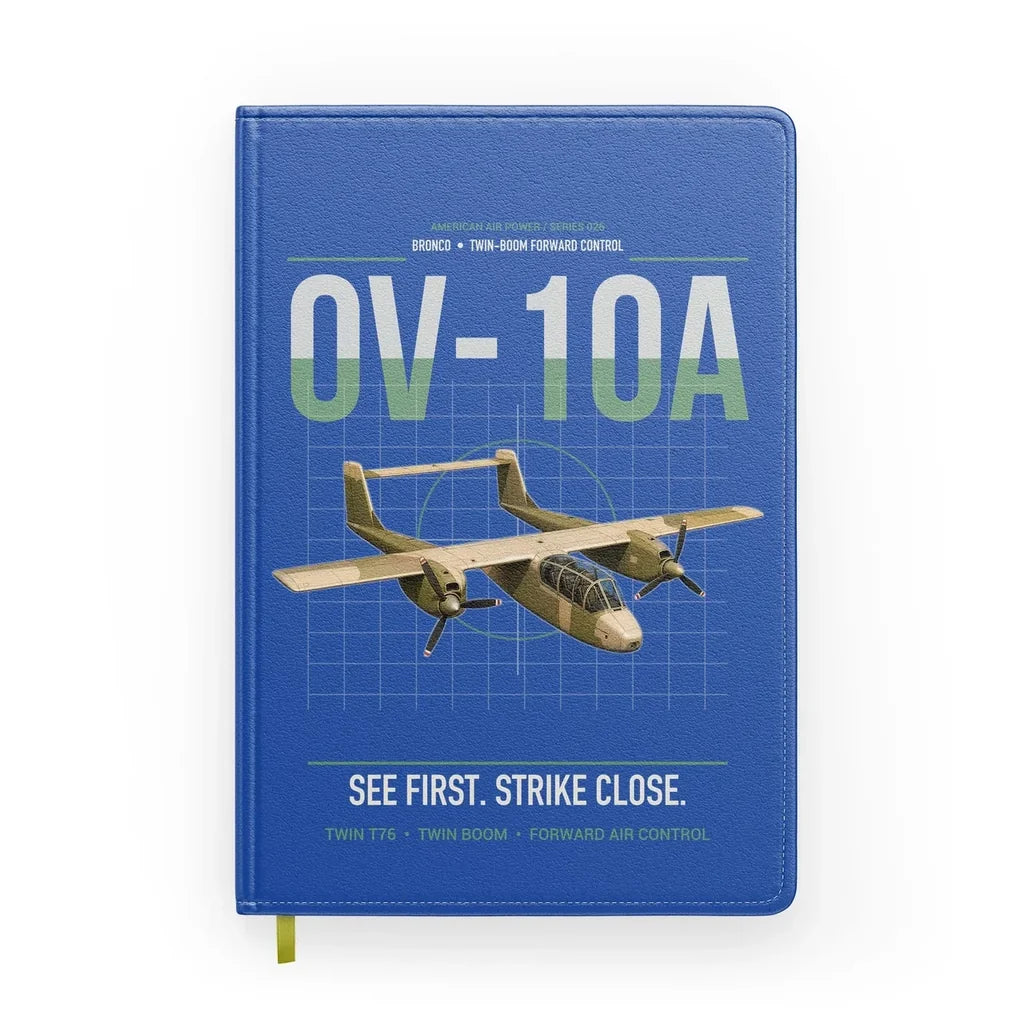 OV-10A Bronco design on blue notebook