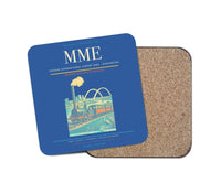 Thumbnail for Teesside International Airport (MME) design on blue 1 piece coaster