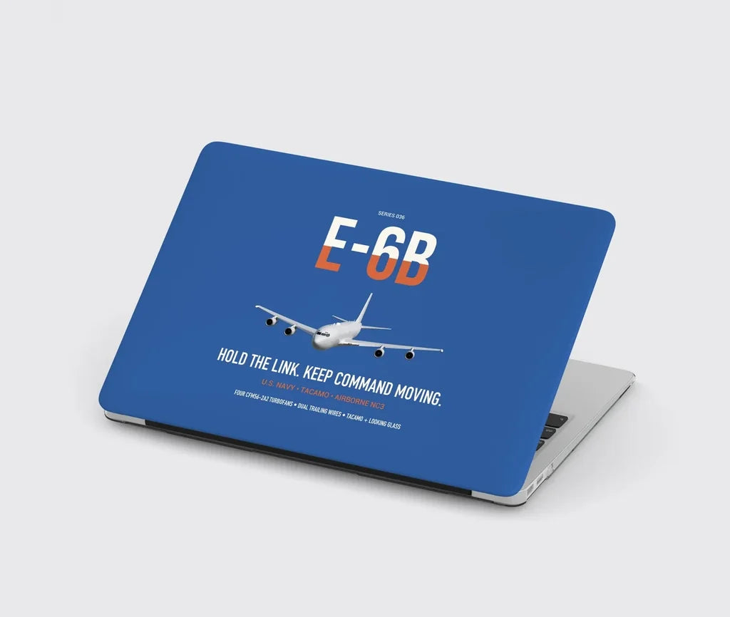 E-6B Mercury design on blue MacBook case