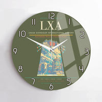 Thumbnail for Lhasa Gonggar International Airport (LXA) design on green army no frame wall clock