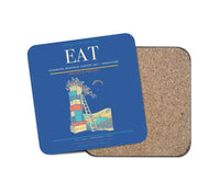 Thumbnail for Pangborn Memorial Airport (EAT) design on blue 1 piece coaster