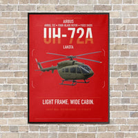 Thumbnail for Airbus UH-72A Lakota vertical canvas print - framed - red background