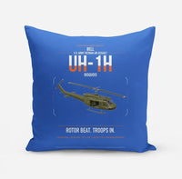Thumbnail for Bell UH-1H Iroquois design on blue pillow