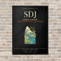 Thumbnail for Sendai Airport SDJ - Canvas Framed - Black