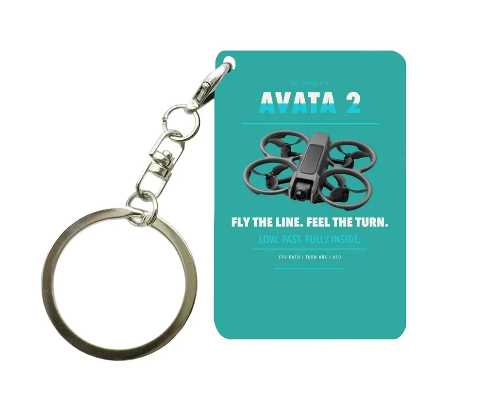 DJI Avata 2 Key Chain design on turquoise key chain