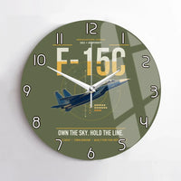 Thumbnail for F-15C Eagle design on green army no frame wall clock