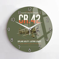 Thumbnail for Fiat CR.42 Falco design on green army no frame wall clock