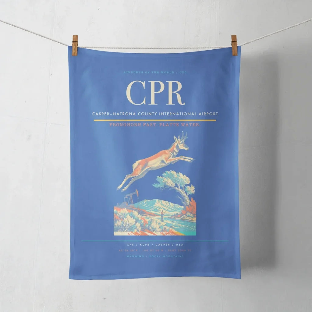 Casper–Natrona County International Airport (CPR) design on blue towel