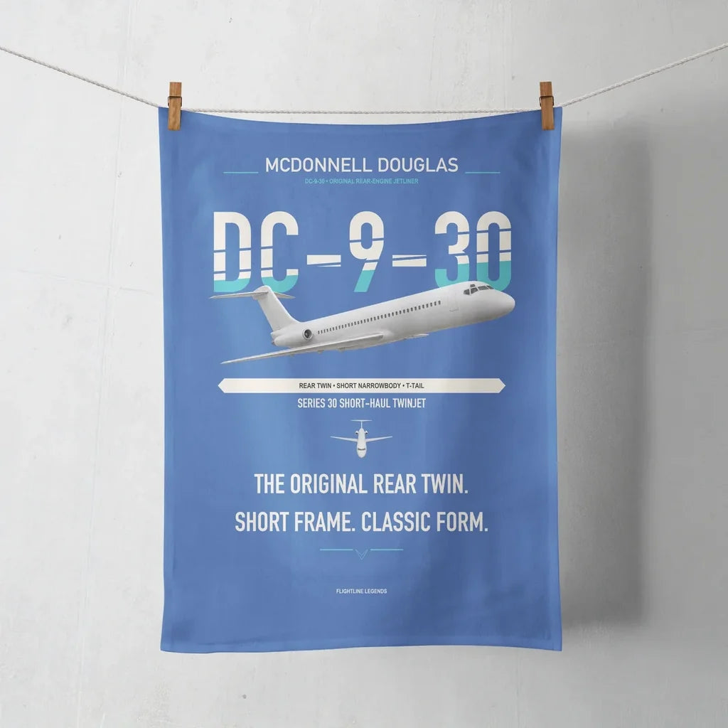 McDonnell Douglas DC-9-30 design on blue towel