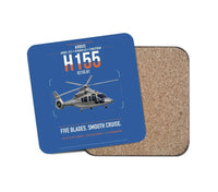 Thumbnail for Airbus H155 EC155 B1 design on blue 1 piece coaster