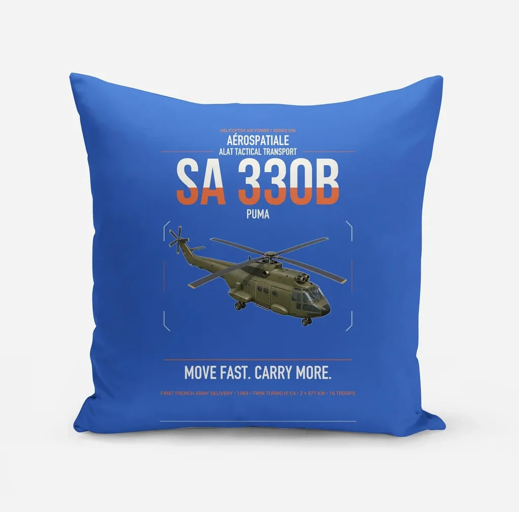 Aérospatiale SA 330B Puma design on blue pillow