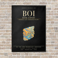 Thumbnail for Boise Airport BOI - Canvas Framed - Black