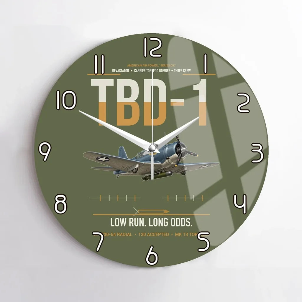 TBD-1 Devastator design on green army no frame wall clock