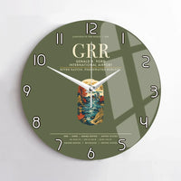 Thumbnail for Gerald R. Ford International Airport Grand Rapids (GRR) design on green army no frame wall clock