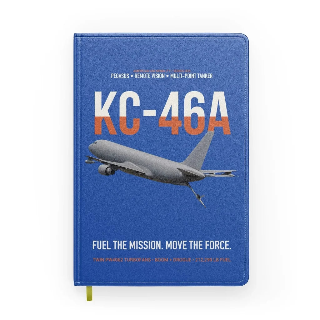 KC-46A PEGASUS design on blue notebook