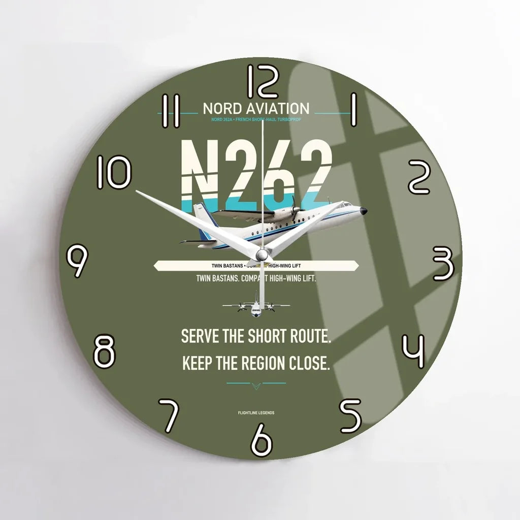 Nord 262A design on green army no frame wall clock