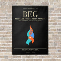 Thumbnail for Belgrade Nikola Tesla Airport BEG - Canvas Framed - Black