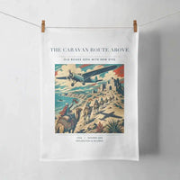 Thumbnail for VINTAGE G4332 - The Caravan Route Above - Designed Towels design on white