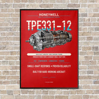Thumbnail for TPE331-12 vertical canvas print - framed - red background
