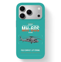 Thumbnail for Sikorsky MH-60S Seahawk design on turquoise magsafe iphone case, for iPhone 17 Pro