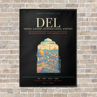 Thumbnail for Indira Gandhi International Airport Delhi DEL - Canvas Framed - Black