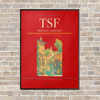 Thumbnail for Treviso Airport TSF vertical canvas print - framed - red background