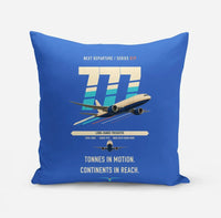 Thumbnail for Boeing 777F design on blue pillow