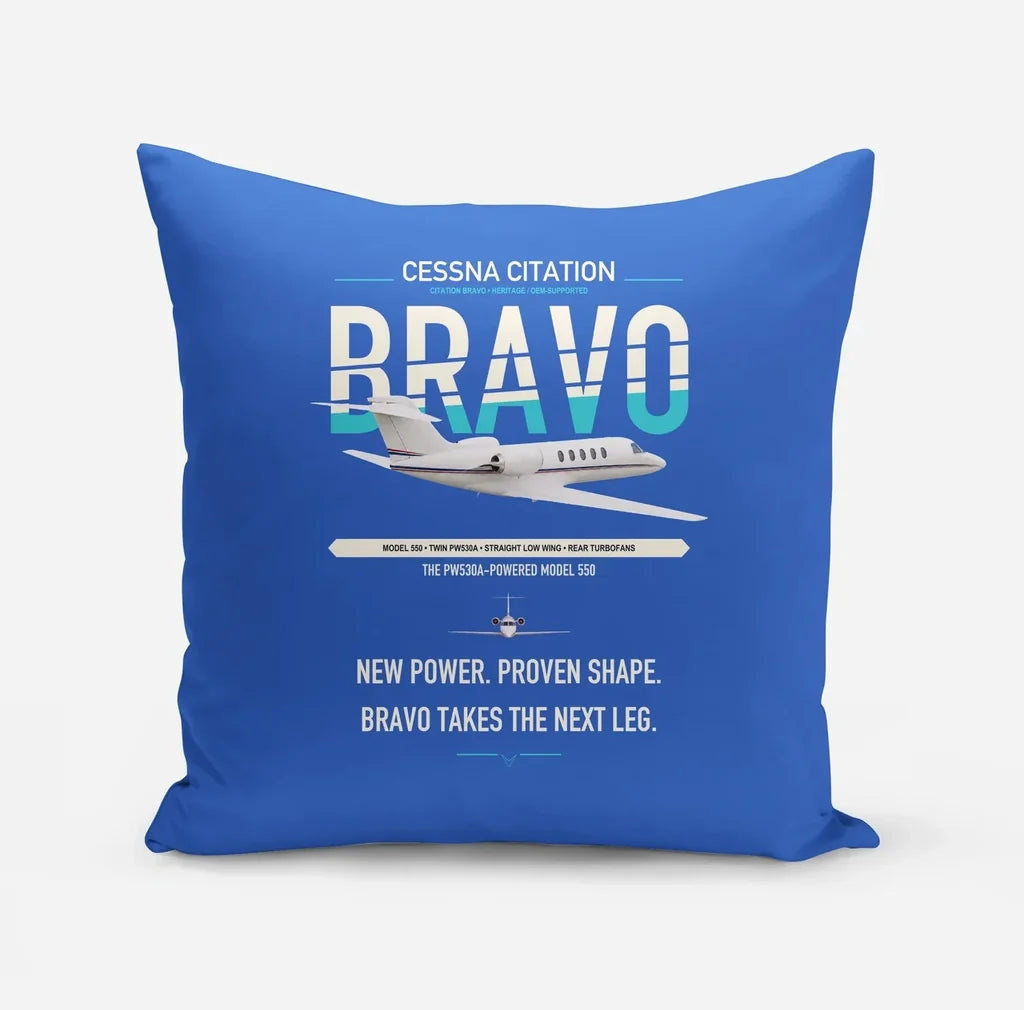 Cessna Citation Bravo design on blue pillow