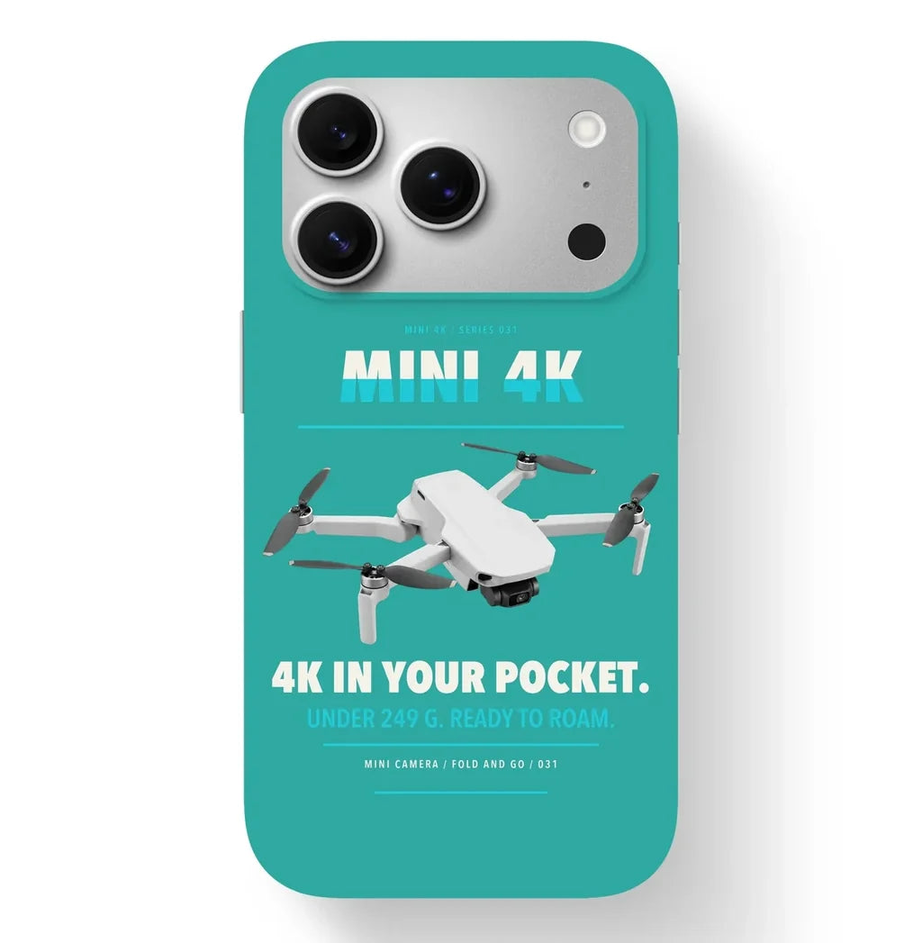 DJI Mini 4K Case design on turquoise iphone case