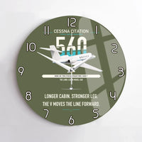 Thumbnail for Cessna Citation 560 - Citation V design on green army no frame wall clock