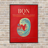 Thumbnail for Rafael Hernández Airport BQN — Aguadilla vertical canvas print - framed - red background