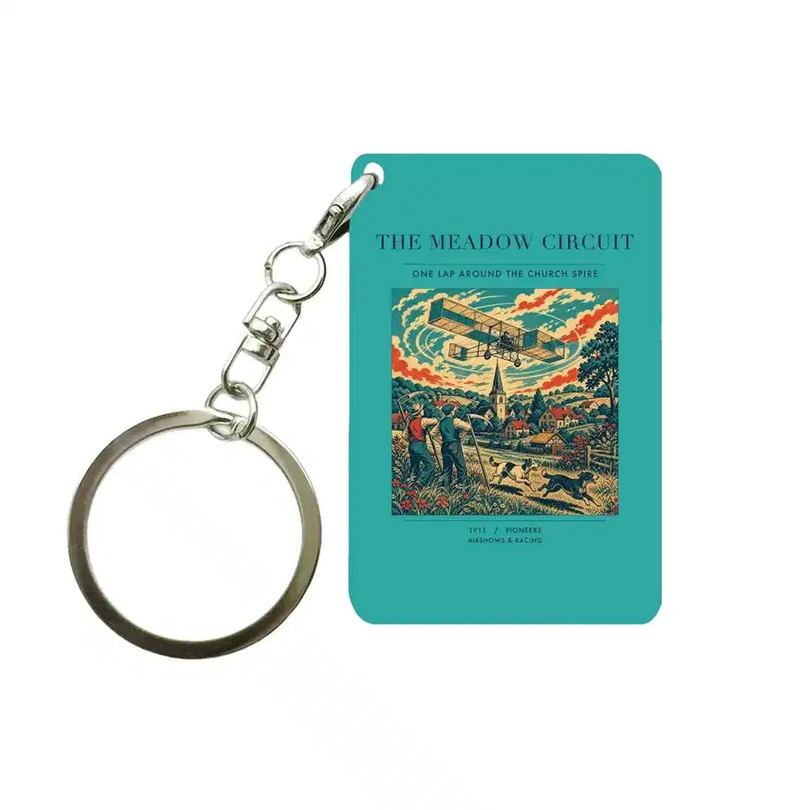 VINTAGE G4325 - The Meadow Circuit - Designed Key Chain design on turquoise