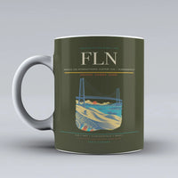 Thumbnail for Hercilio Luz International Airport (FLN) airport code design on green army ceramic mug