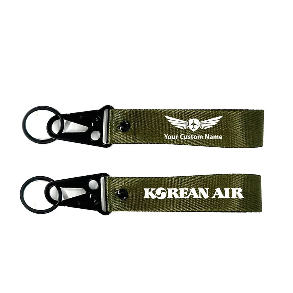 Korean Airlines Hawk-shaped key chain, Dark Green+ NAME