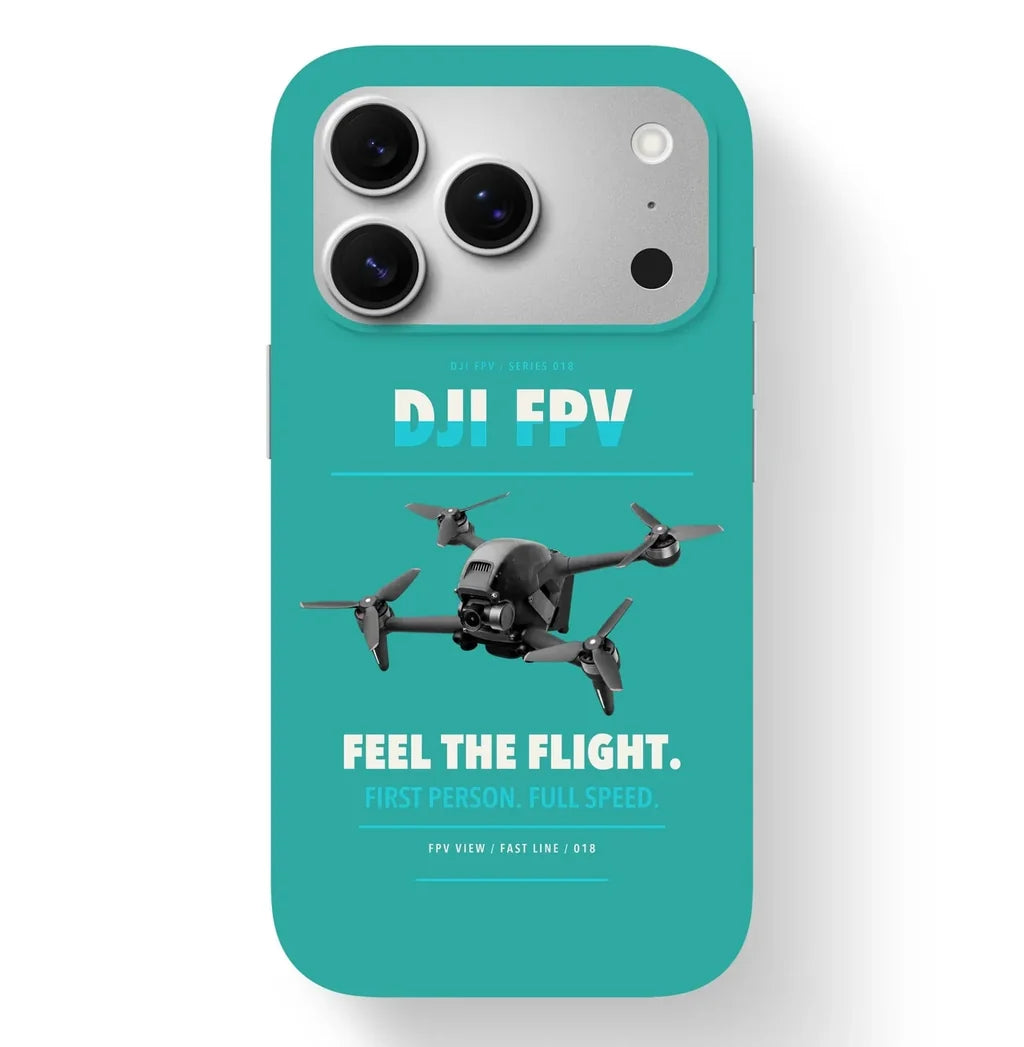 DJI FPV Case design on turquoise iphone case