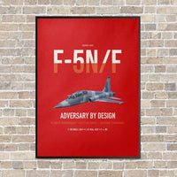 Thumbnail for F-5N F Adversary vertical canvas print - framed - red background
