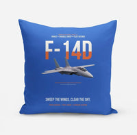 Thumbnail for F-14D Tomcat Sweep The Wings Clear The Sky design on blue pillow